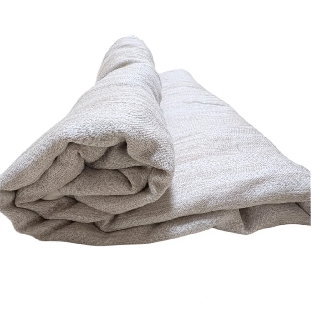 West Elm TENCEL Lyocell Duvet Cover Set Sand Full/Queen Euro Shams Reversible